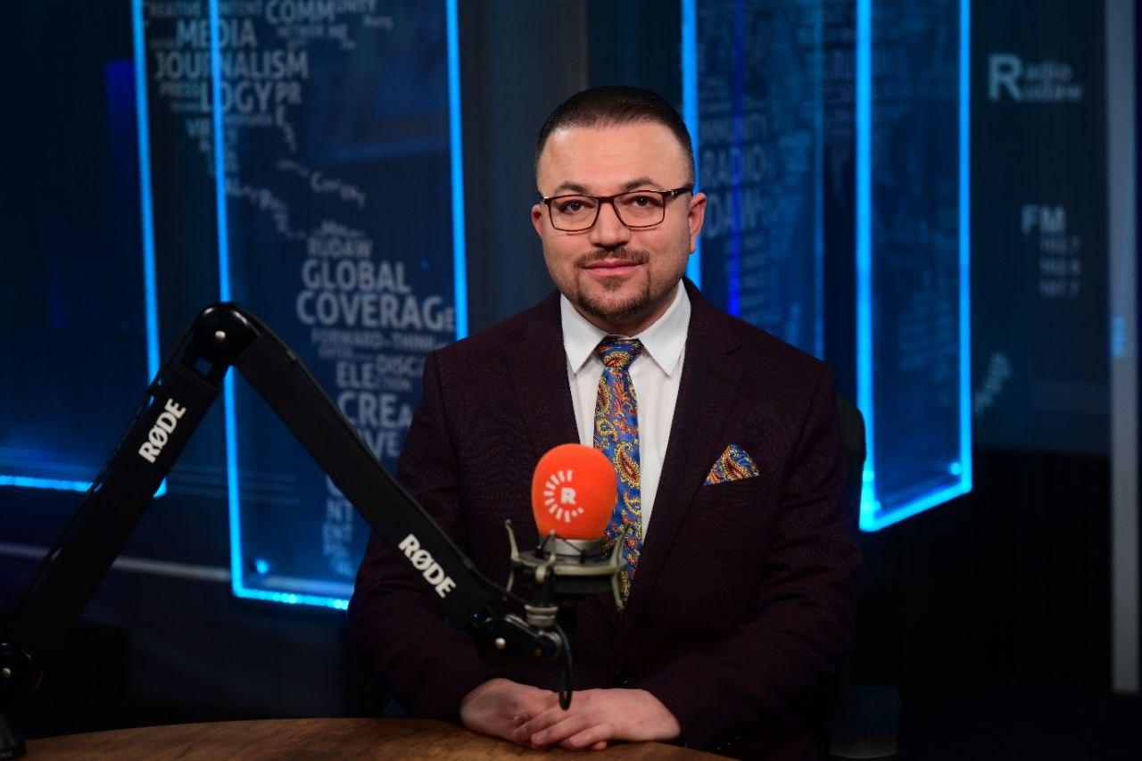 Dr. Karzan Mohammed Abdullah during a Rudaw television appearance
